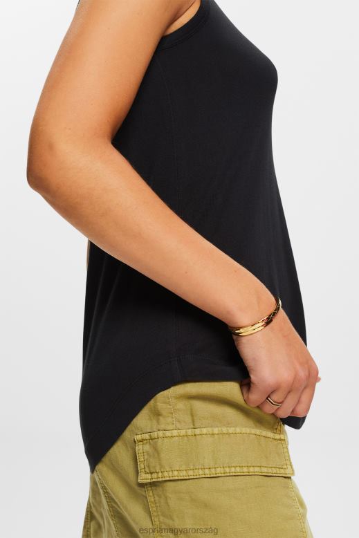Esprit viszkóz mellény felső nők fekete mellény F8HN8260