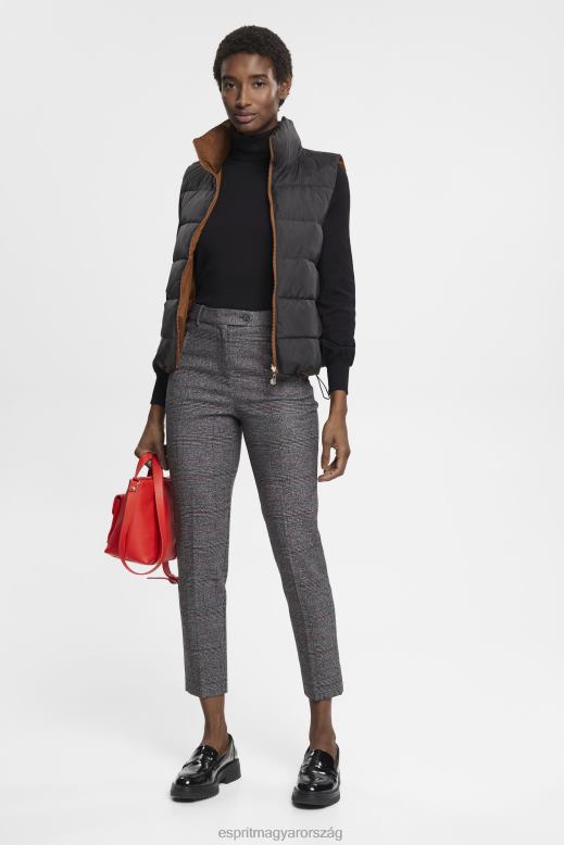 Esprit magas kockás nadrág nők antracit nadrág és nadrág F8HN8249