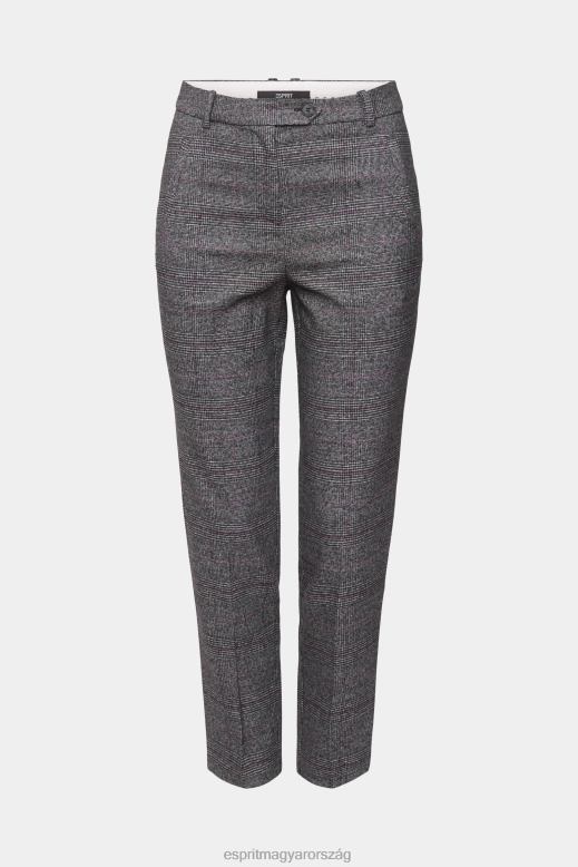 Esprit magas kockás nadrág nők antracit nadrág és nadrág F8HN8249