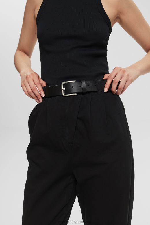 Esprit magas szárú chino, 100% pima pamut nők fekete nadrág és nadrág F8HN8343