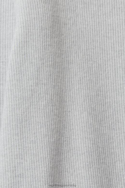 Esprit magasra emelkedő bordás kötött nadrág nők világos szürke nadrág és nadrág F8HN8466