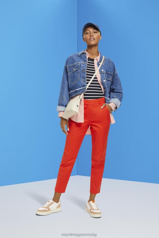 Esprit magasra nőtt vékony szabású nadrág nők narancsvörös nadrág és nadrág F8HN8270