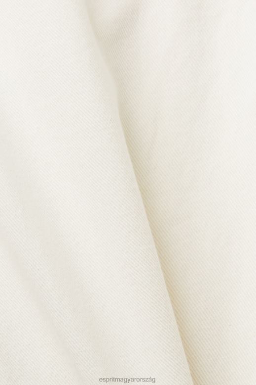 Esprit széles szárú twill nadrág, 100% pamut nők törtfehér nadrág és nadrág F8HN84