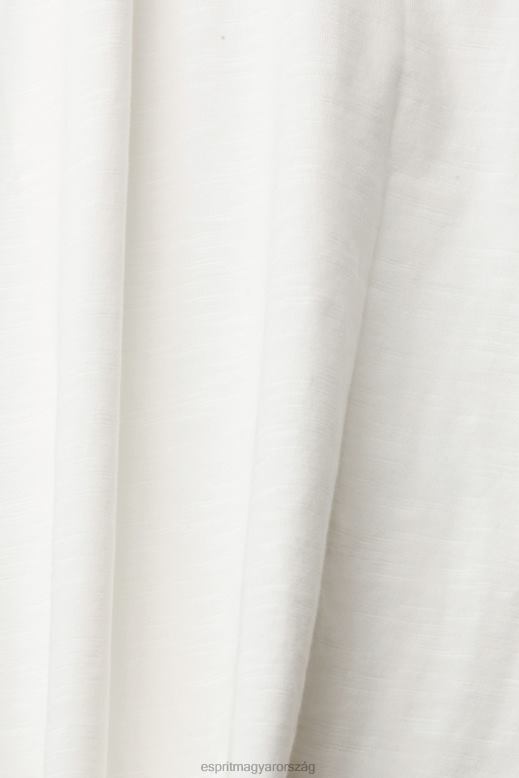 Esprit alkalmi pamut slub póló nők törtfehér pólók F8HN8539