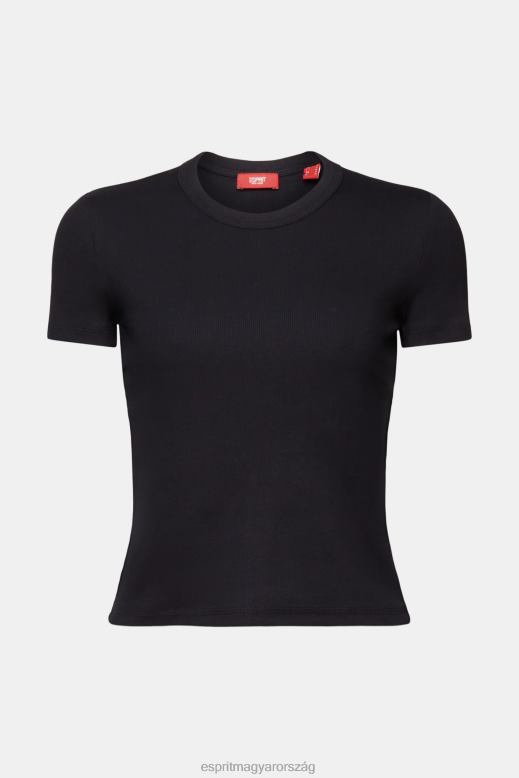 Esprit bordás jersey póló nők fekete pólók F8HN81