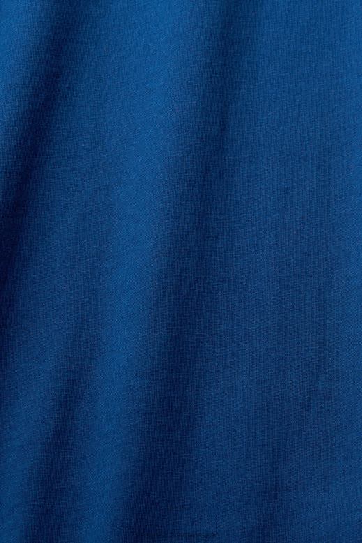 Esprit hosszú ujjú póló logóval nők benzinkék pólók F8HN8462