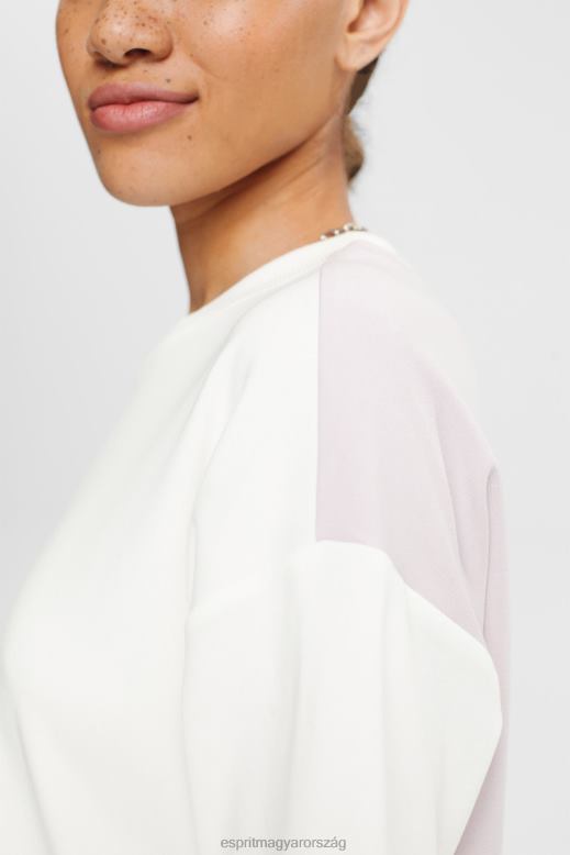 Esprit kétszínű póló nők törtfehér pólók F8HN8393