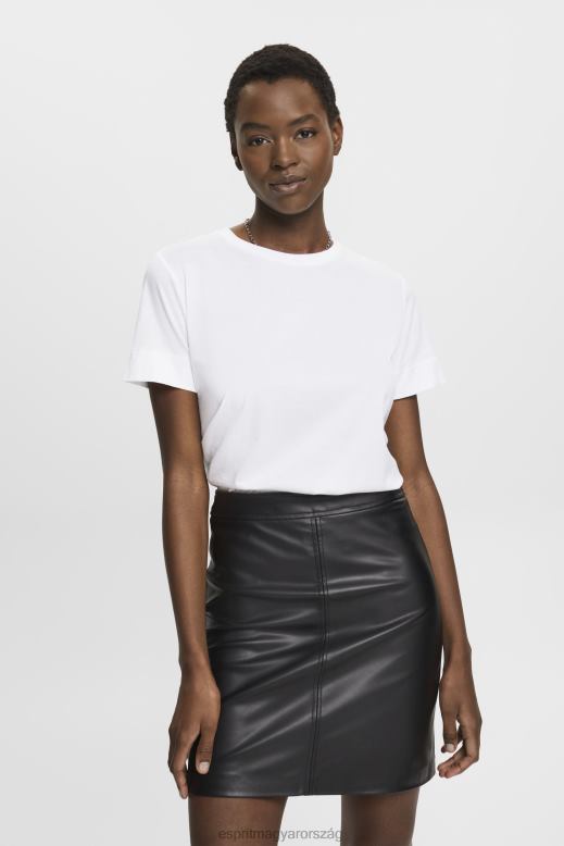 Esprit mellkasmintás póló nők fehér pólók F8HN8316