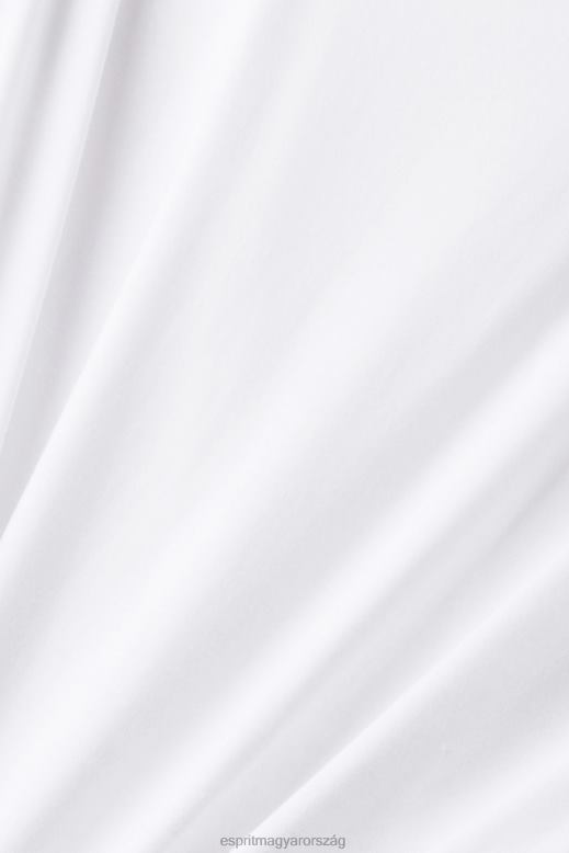 Esprit mellkasmintás póló nők fehér pólók F8HN8316