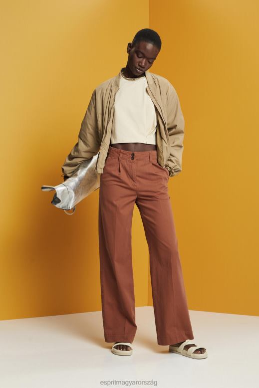 Esprit nyírt crewneck póló nők bézs pólók F8HN8195