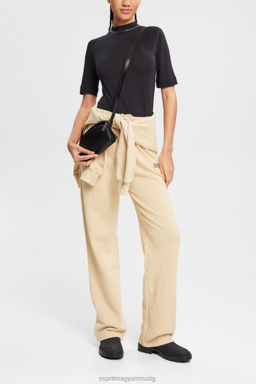 Esprit póló szalaggalléros, tencel nők fekete pólók F8HN8374