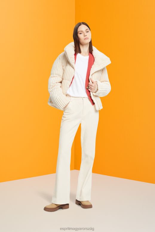 Esprit pamut nyakú póló nők fehér pólók F8HN8456