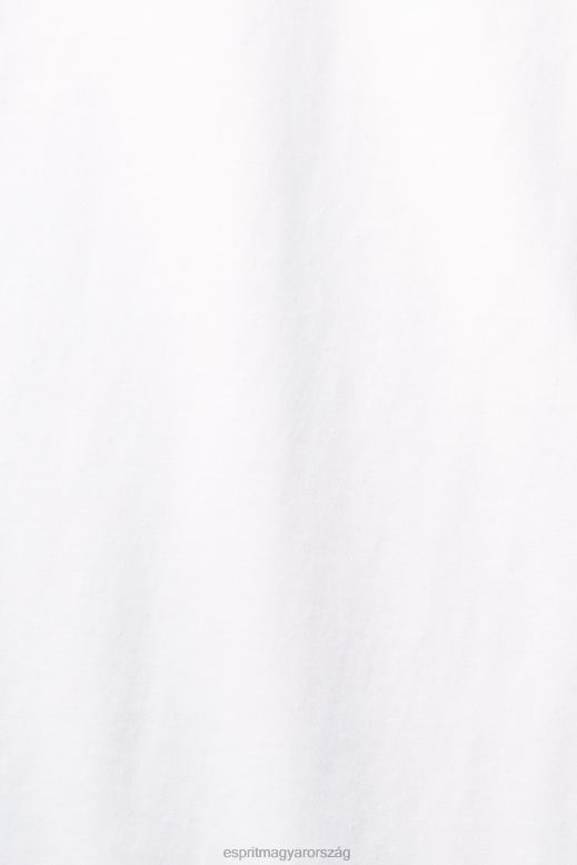 Esprit pamut nyakú póló nők fehér pólók F8HN8456