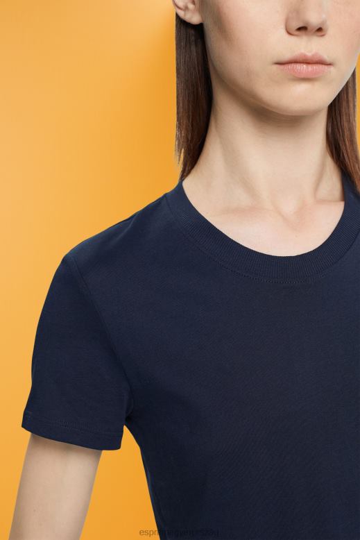 Esprit pamut nyakú póló nők haditengerészet pólók F8HN8459