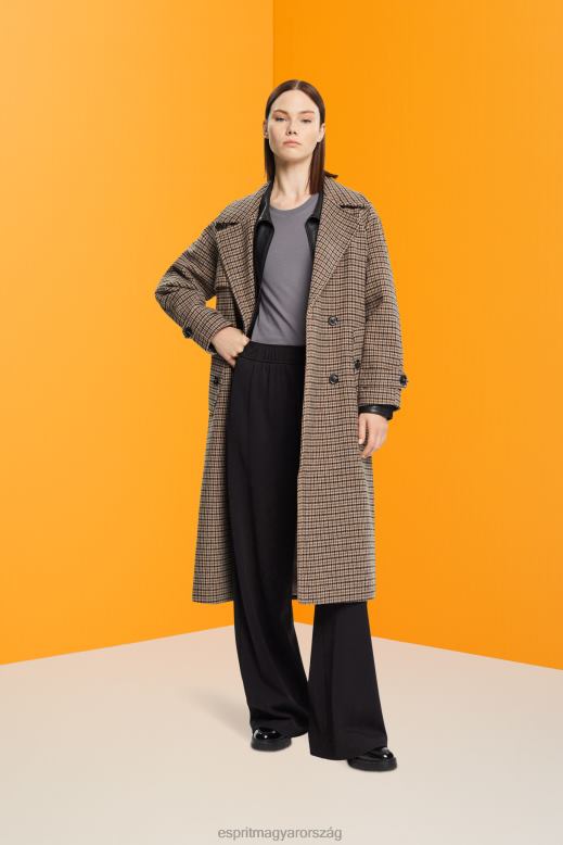 Esprit pamut nyakú póló nők középszürke pólók F8HN8455