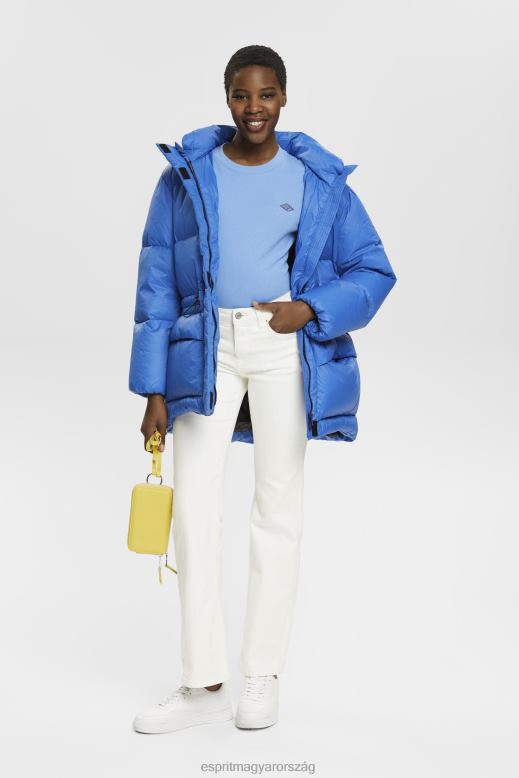 Esprit pamut póló hímzett logóval nők világoskék levendula pólók F8HN8151