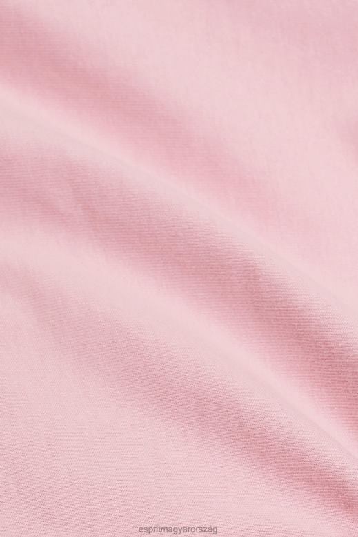 Esprit pamut póló nyomott logóval nők rózsaszín pólók F8HN8146