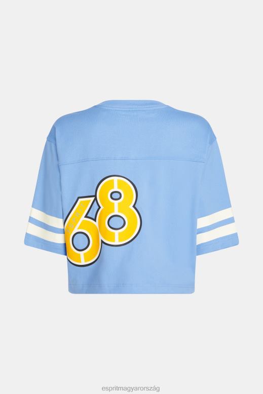 Esprit vágott egyetemi logós rögbi póló nők világoskék levendula pólók F8HN8414