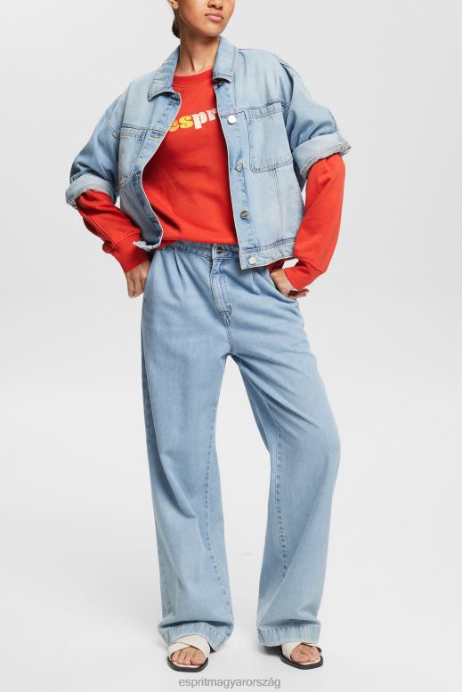 Esprit alkalmi logós puffmintás pulóver nők narancsvörös pulóverek és pulóverek F8HN8366