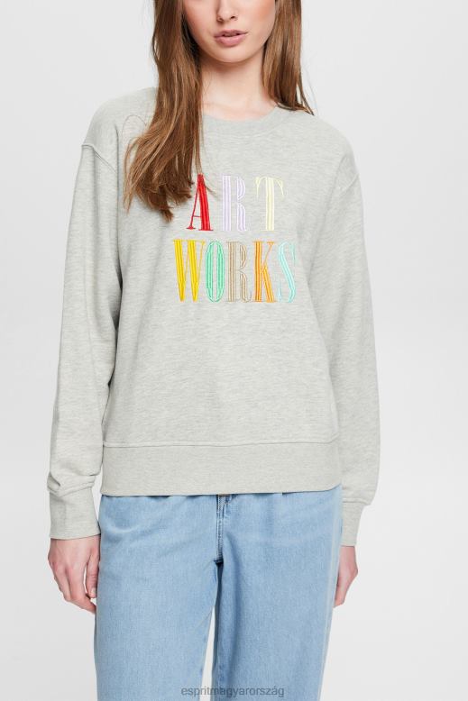 Esprit alkalmi szlogen pulóver nők világos szürke pulóverek és pulóverek F8HN8540