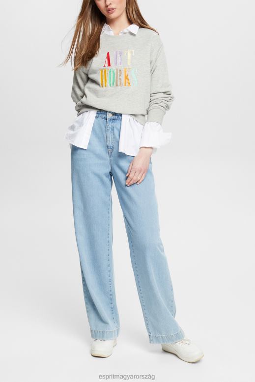 Esprit alkalmi szlogen pulóver nők világos szürke pulóverek és pulóverek F8HN8540