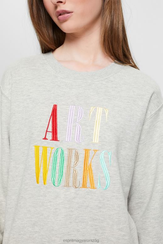 Esprit alkalmi szlogen pulóver nők világos szürke pulóverek és pulóverek F8HN8540