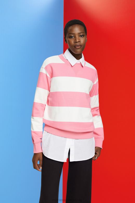 Esprit csíkos pulóver nők rózsaszín pulóverek és pulóverek F8HN8402