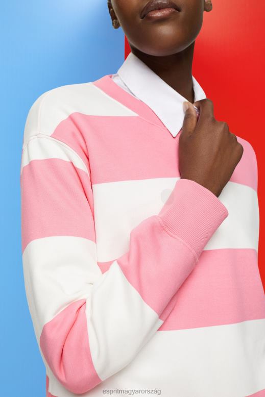 Esprit csíkos pulóver nők rózsaszín pulóverek és pulóverek F8HN8402