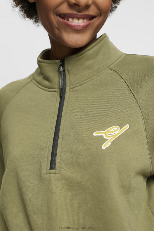 Esprit félcipzáras pulóver nők olajbogyó pulóverek és pulóverek F8HN8161