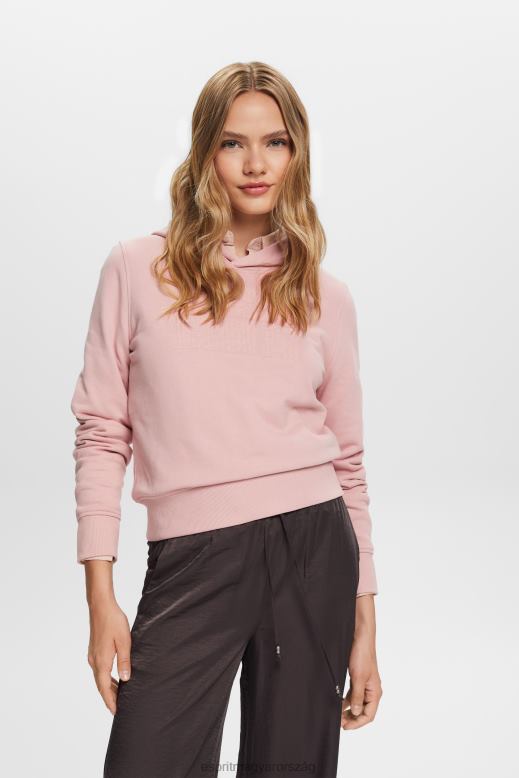 Esprit hímzett logós pulcsi, bio pamut nők régi rózsaszín pulóverek és pulóverek F8HN89