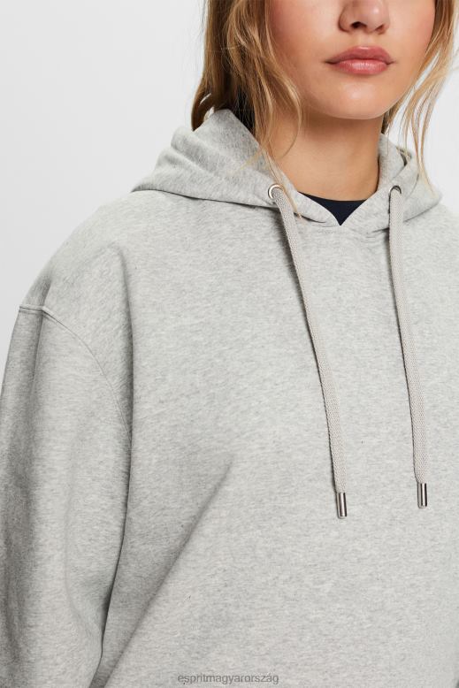 Esprit újrahasznosított: túlméretezett kapucnis pulcsi nők világos szürke pulóverek és pulóverek F8HN830