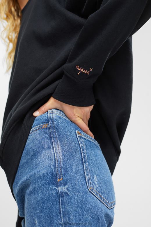 Esprit laza szabású pulóver nők fekete pulóverek és pulóverek F8HN8522