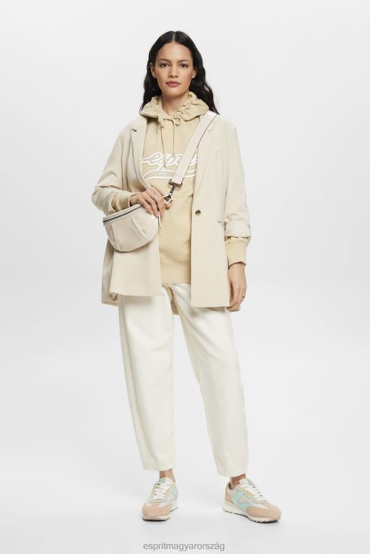 Esprit logóval nyomtatott pulcsi nők bézs pulóverek és pulóverek F8HN8169