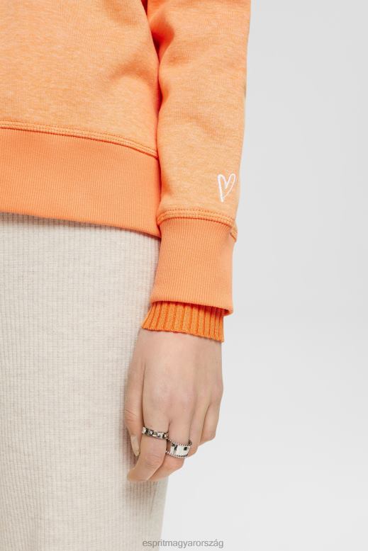 Esprit pulóver szívvel nők arany narancs pulóverek és pulóverek F8HN8353