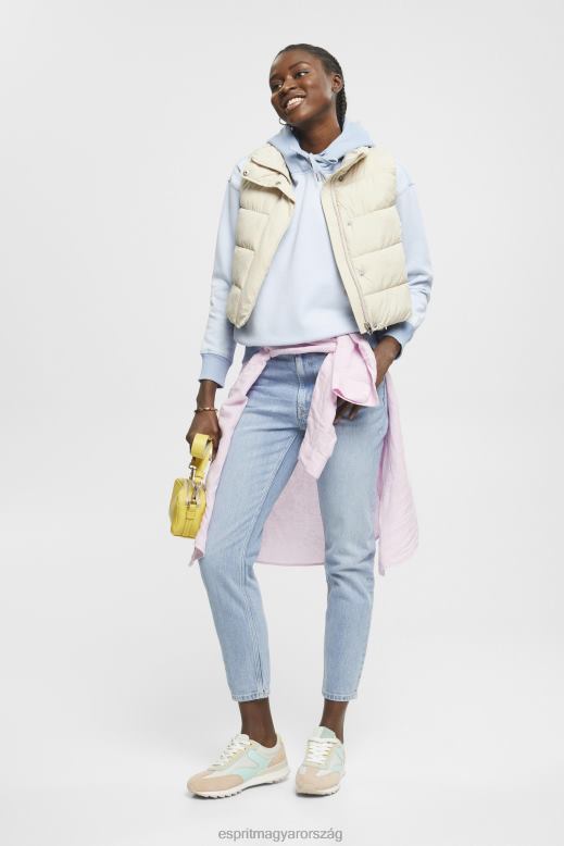 Esprit pulóver szívvel nők pasztell kék pulóverek és pulóverek F8HN8352