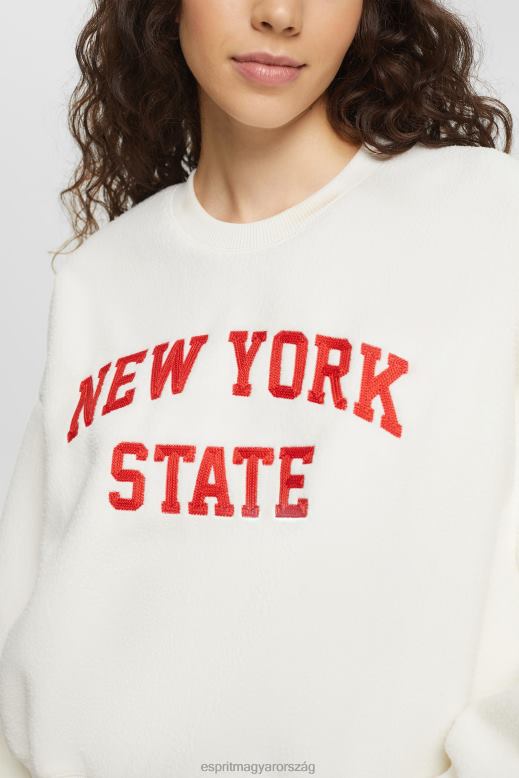 Esprit teddy borg pulóver egyetemi pulóver nők törtfehér pulóverek és pulóverek F8HN8324