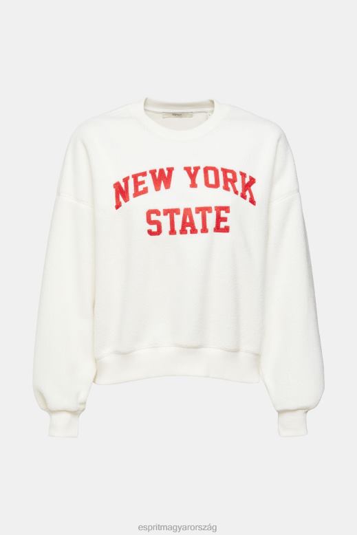 Esprit teddy borg pulóver egyetemi pulóver nők törtfehér pulóverek és pulóverek F8HN8324