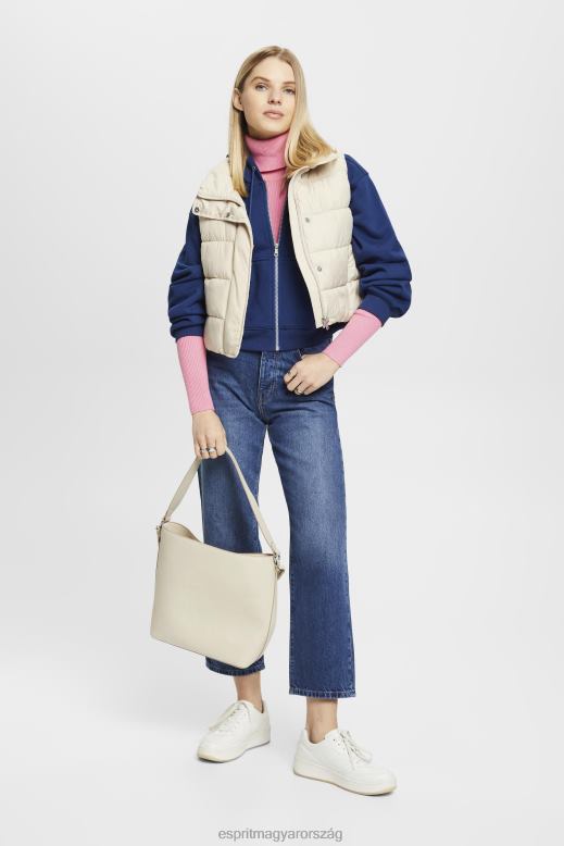 Esprit vágott cipzáras kapucnis kapucnis logóval a hátán nők tinta pulóverek és pulóverek F8HN8165