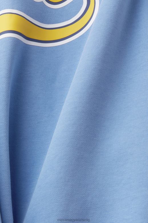 Esprit vágott cipzáras kapucnis kapucnis logóval a hátán nők világoskék levendula pulóverek és pulóverek F8HN8166