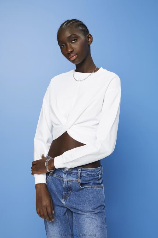 Esprit vágott csomó részletet pulóver nők fehér pulóverek és pulóverek F8HN8217