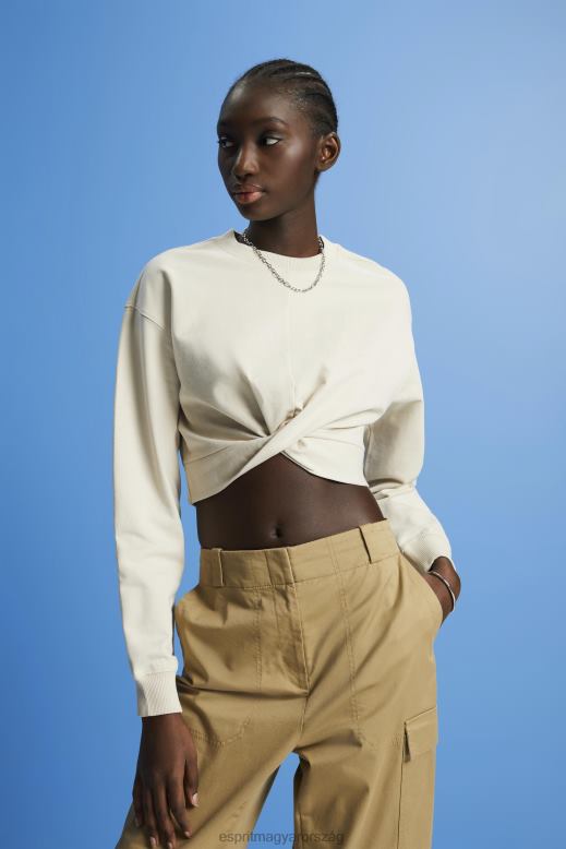 Esprit vágott csomó részletet pulóver nők világos szürkés pulóverek és pulóverek F8HN8218