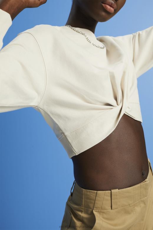 Esprit vágott csomó részletet pulóver nők világos szürkés pulóverek és pulóverek F8HN8218