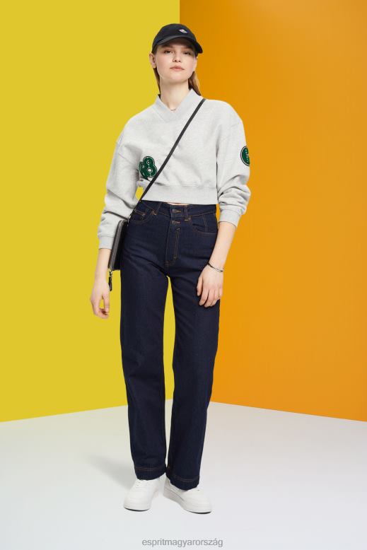Esprit vágott egyetemi patch pulóver nők világos szürke pulóverek és pulóverek F8HN8418
