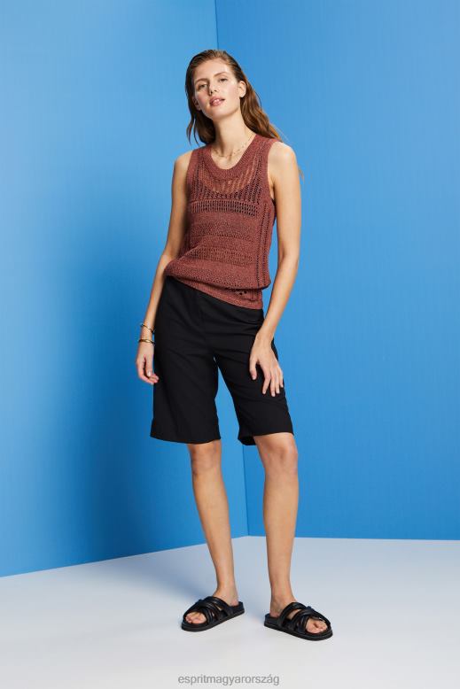 Esprit Mouline ujjatlan pulóver, pamut keverék nők terrakotta pulóverek F8HN8106