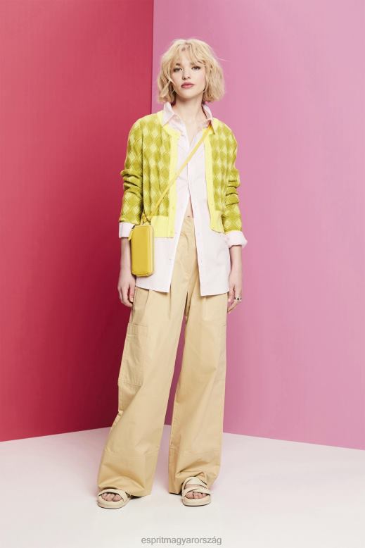 Esprit argyle kardigán nők fehér pulóverek F8HN885