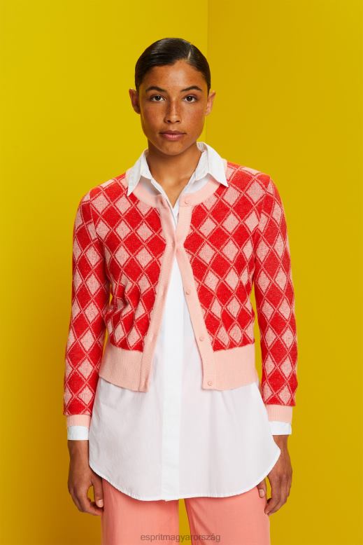 Esprit argyle kardigán nők fehér pulóverek F8HN886