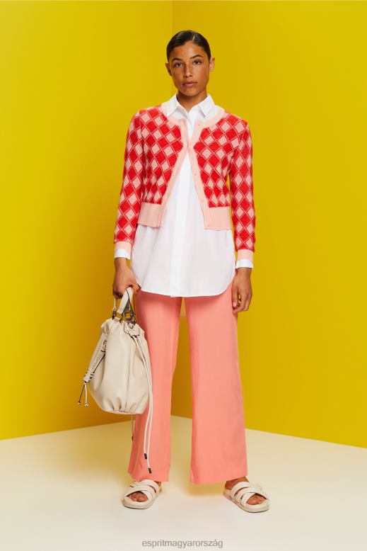 Esprit argyle kardigán nők fehér pulóverek F8HN886