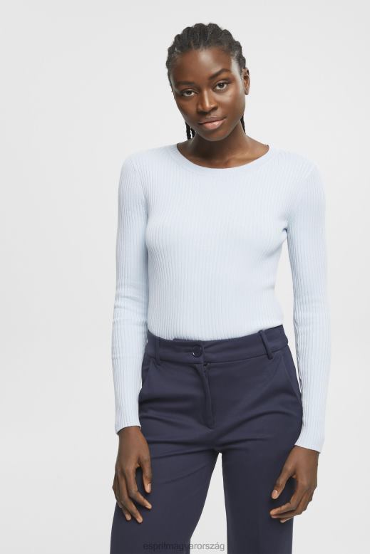 Esprit bordás jumper nők pasztell kék pulóverek F8HN8274