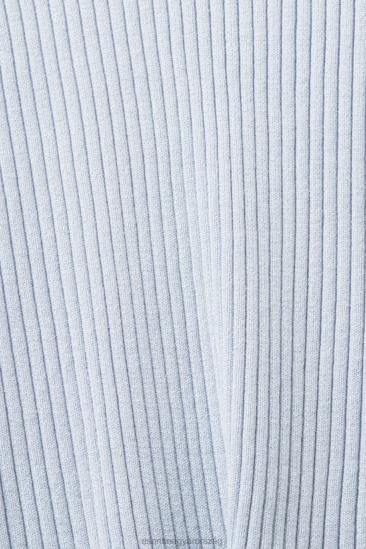 Esprit bordás jumper nők pasztell kék pulóverek F8HN8274