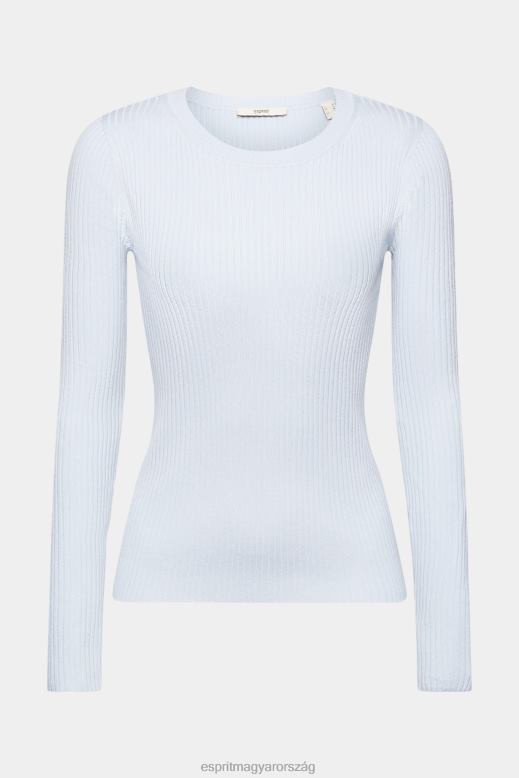 Esprit bordás jumper nők pasztell kék pulóverek F8HN8274